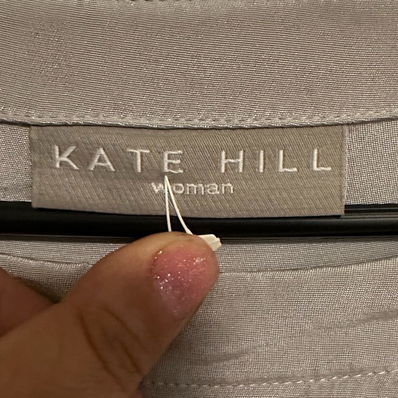 Kate Hill Light Gray Silk Tank - Picture 2 of 5